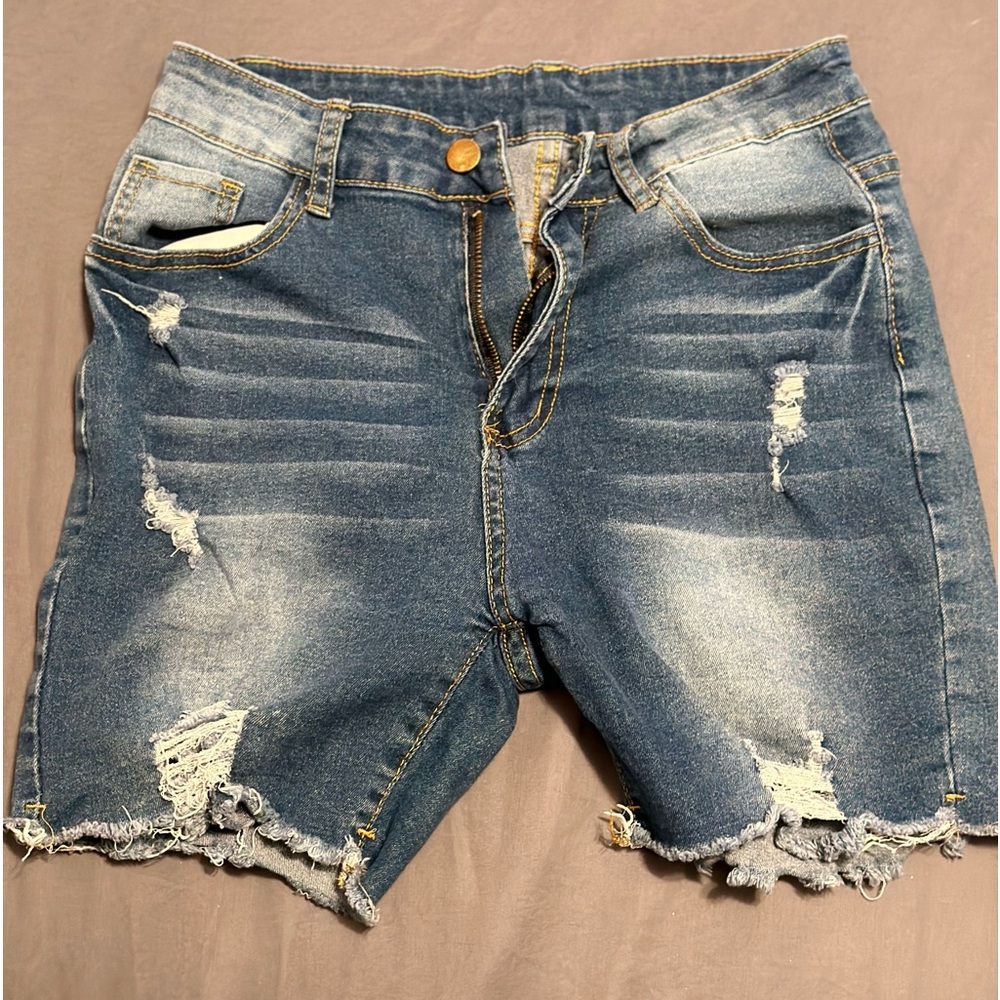 Denim High Rise Shorts